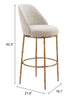 Nordhavn Swivel Barstool Beige & Gold - Cozy Roots Decor