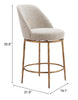 Nordhavn Swivel Counter Stool Beige & Gold - Cozy Roots Decor