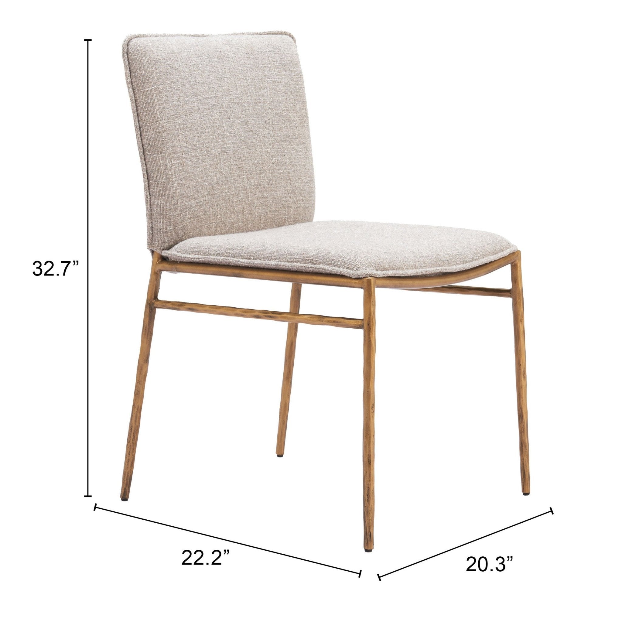 Nordvest Dining Chair Beige & Gold - Cozy Roots Decor