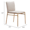 Nordvest Dining Chair Beige & Gold - Cozy Roots Decor