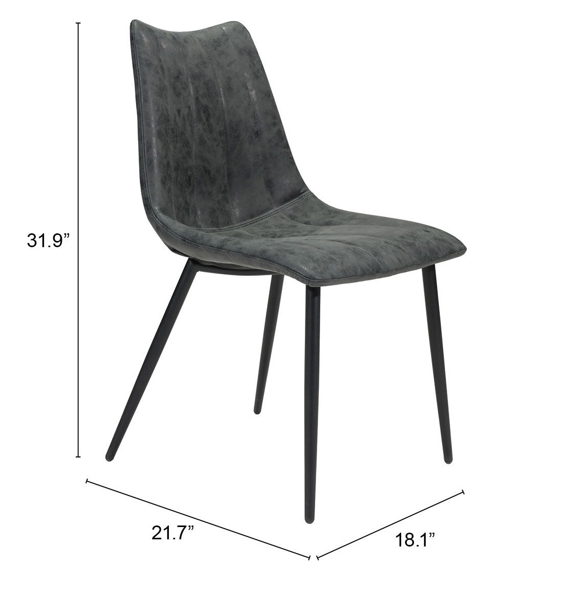 Norwich Dining Chair (Set of 2) Vintage Black - Cozy Roots Decor