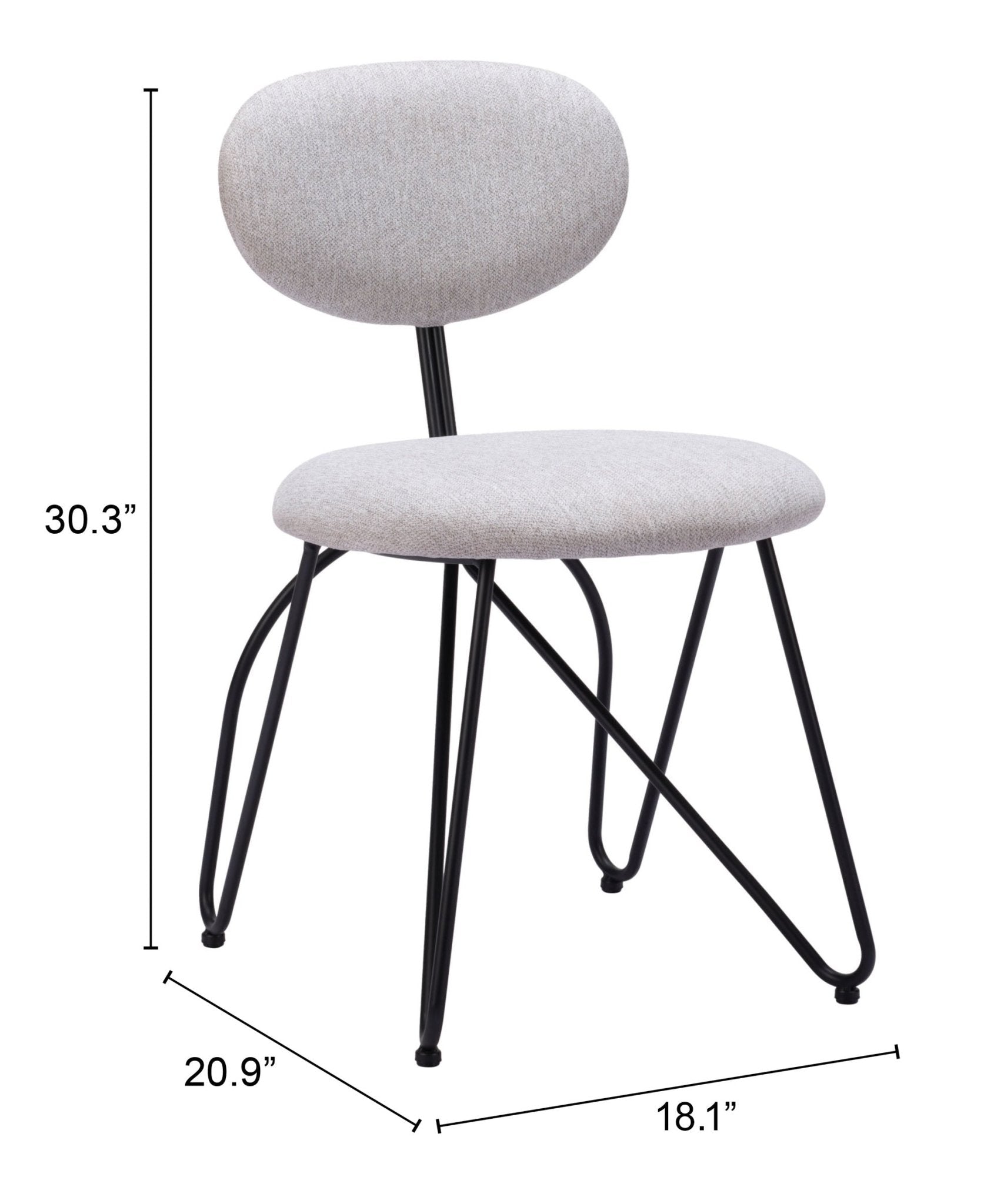Novi Dining Chair (Set of 2) Dove Gray - Cozy Roots Decor