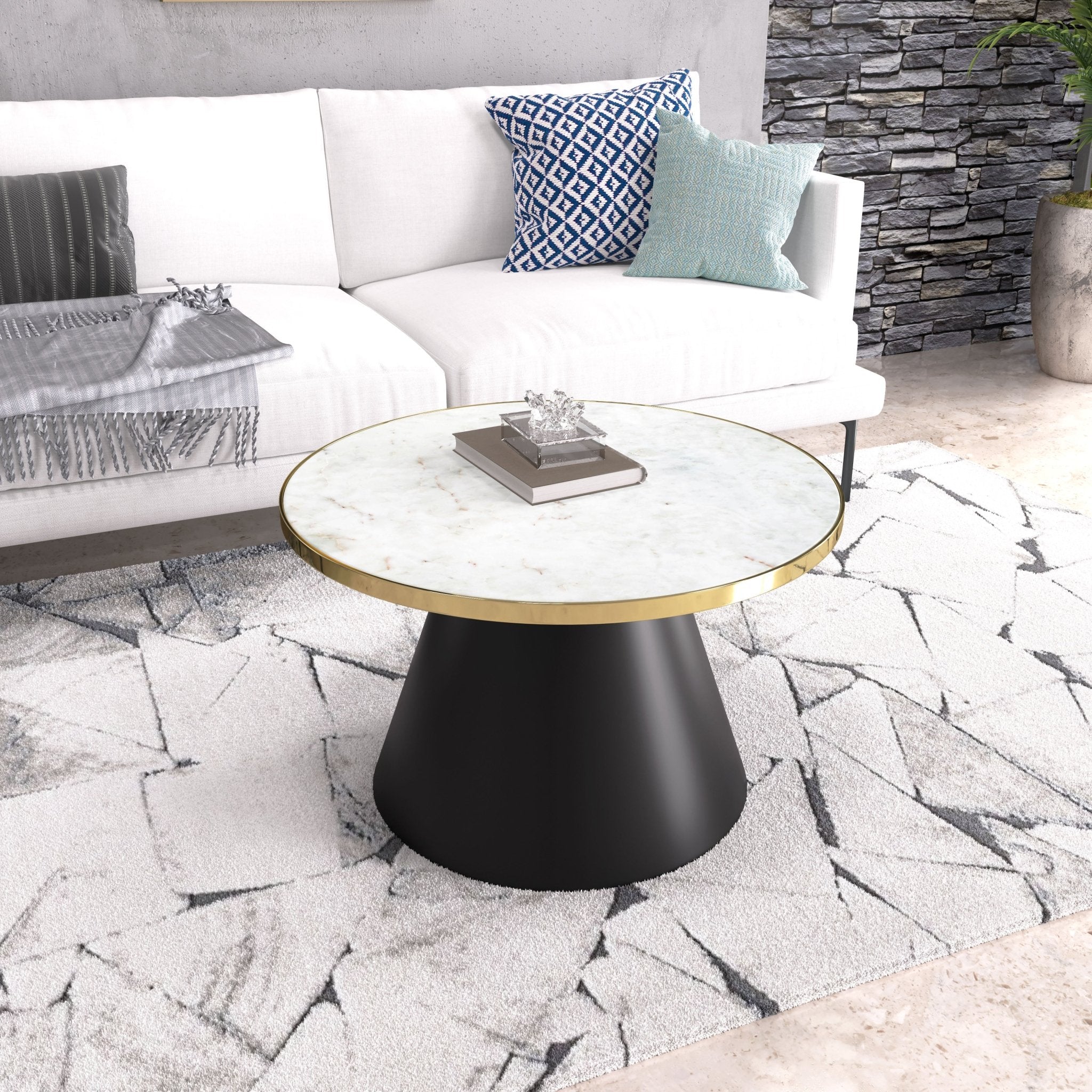 Nuclear Coffee Table White, Gold & Black - Cozy Roots Decor