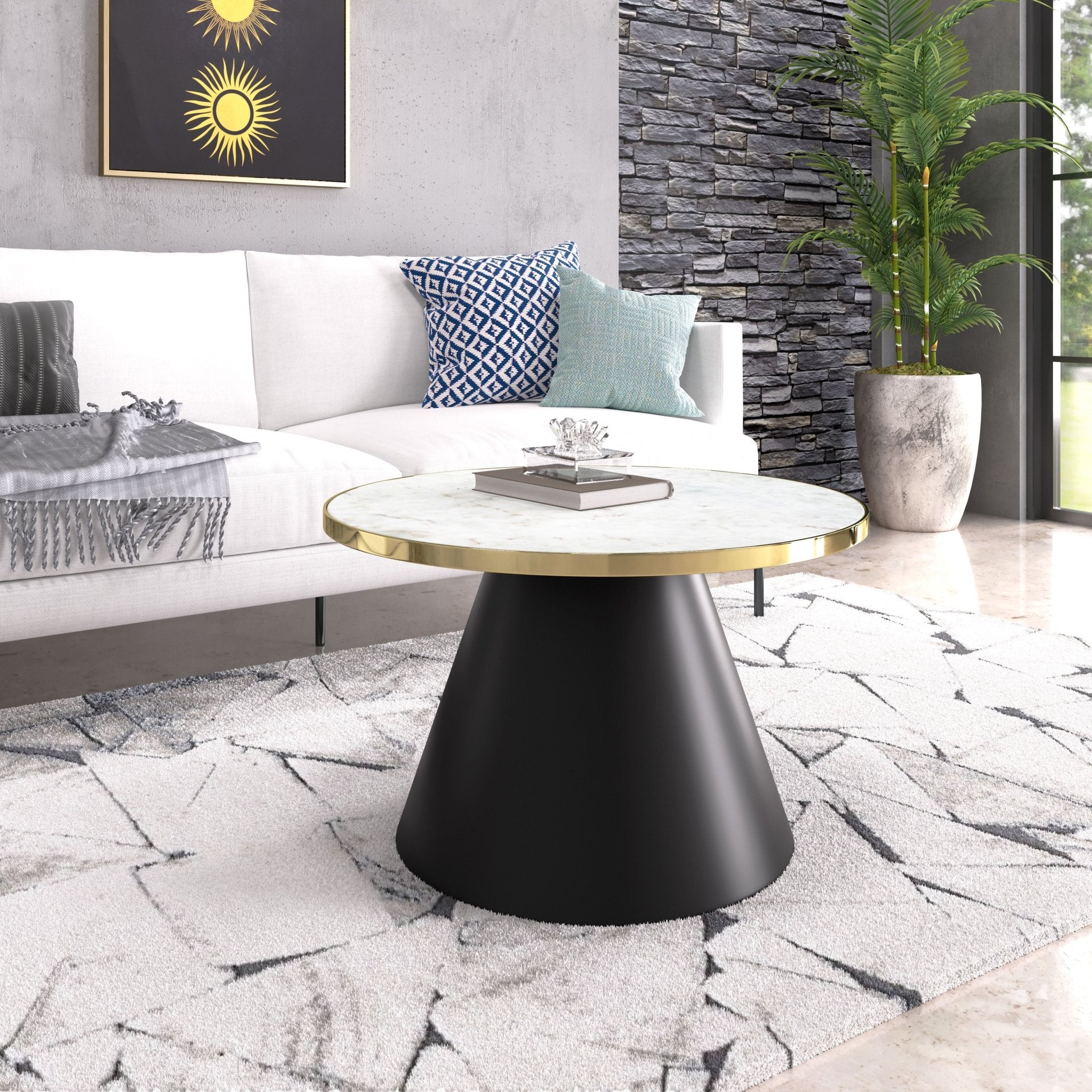 Nuclear Coffee Table White, Gold & Black - Cozy Roots Decor