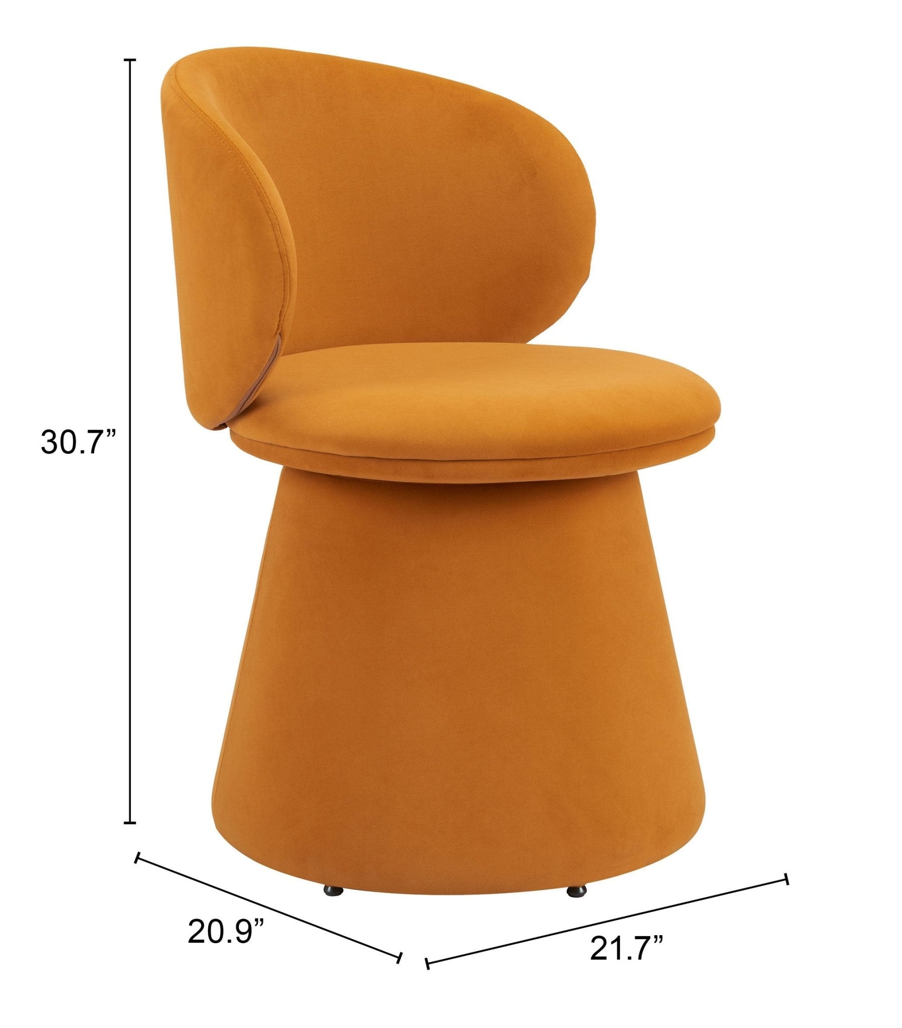 Oblic Swivel Dining Chair Orange - Cozy Roots Decor