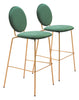 Odessa Barstool (Set of 2) Green & Gold - Cozy Roots Decor