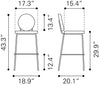Odessa Barstool (Set of 2) Green & Gold - Cozy Roots Decor