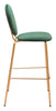 Odessa Barstool (Set of 2) Green & Gold - Cozy Roots Decor