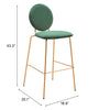 Odessa Barstool (Set of 2) Green & Gold - Cozy Roots Decor