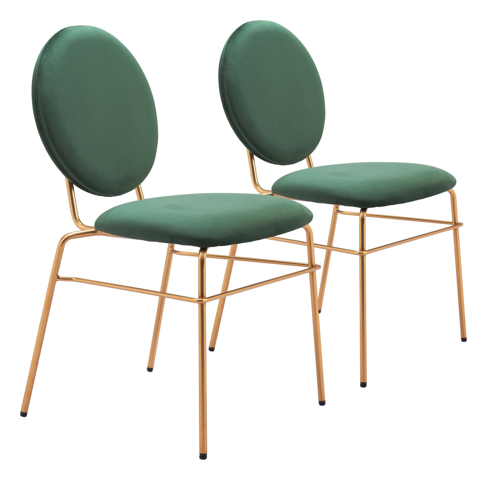 Odessa Dining Chair (Set of 2) Green & Gold - Cozy Roots Decor