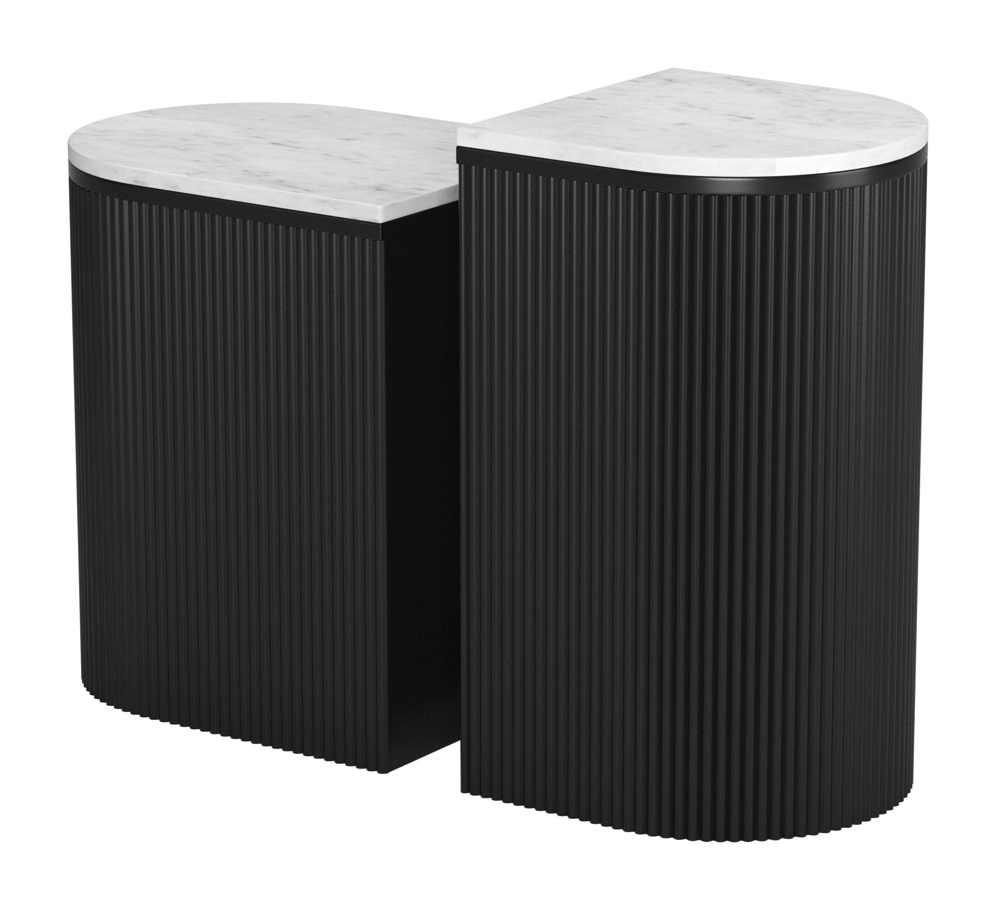 Ormara Side Table Set (2 - Piece) White & Black - Cozy Roots Decor