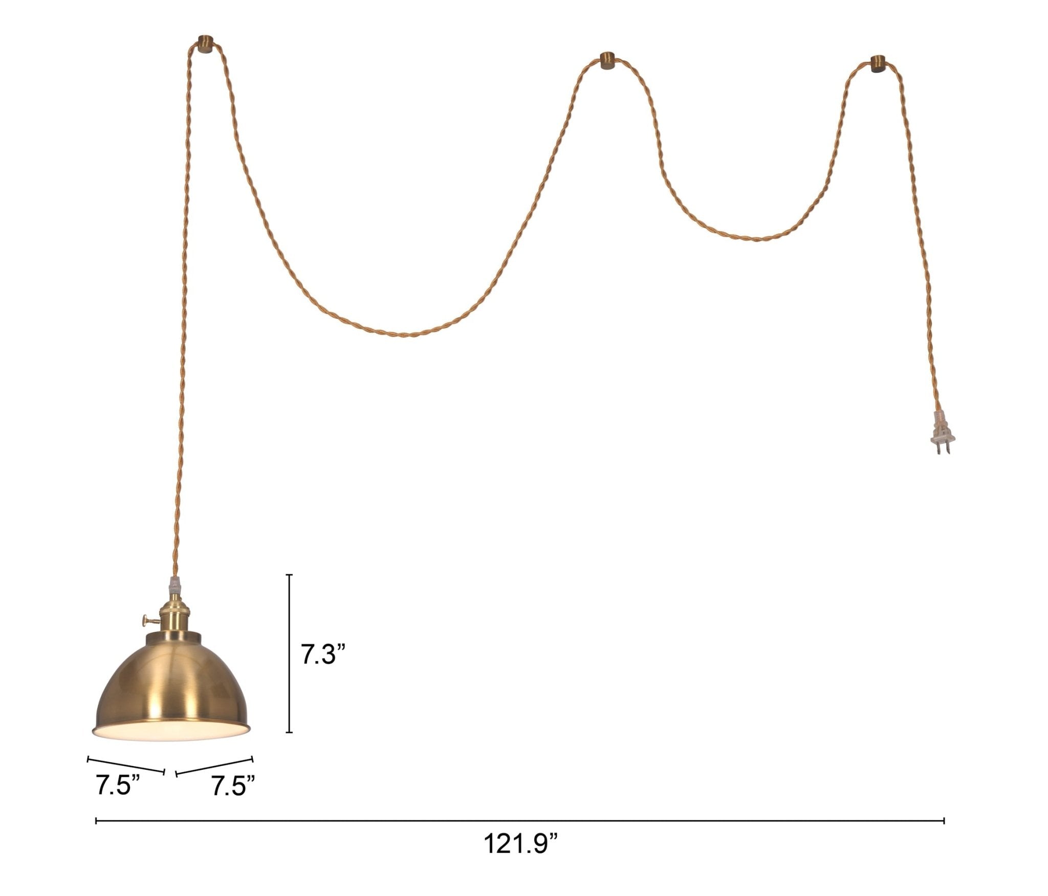 Oscar Ceiling Lamp Brass - Cozy Roots Decor