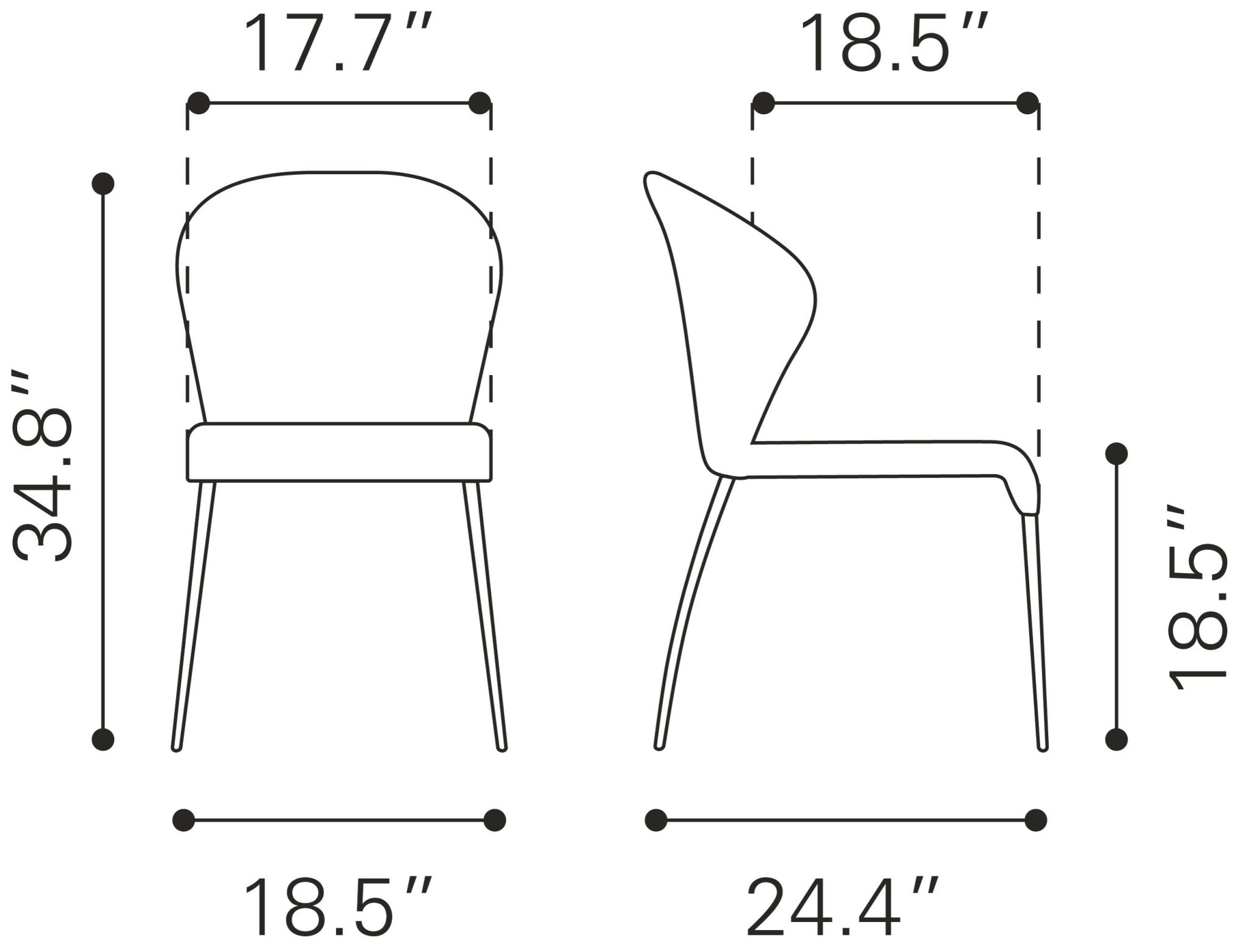 Oulu Dining Chair (Set of 4) Tangerine - Cozy Roots Decor