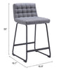 Pago Counter Stool (Set of 2) Gray - Cozy Roots Decor