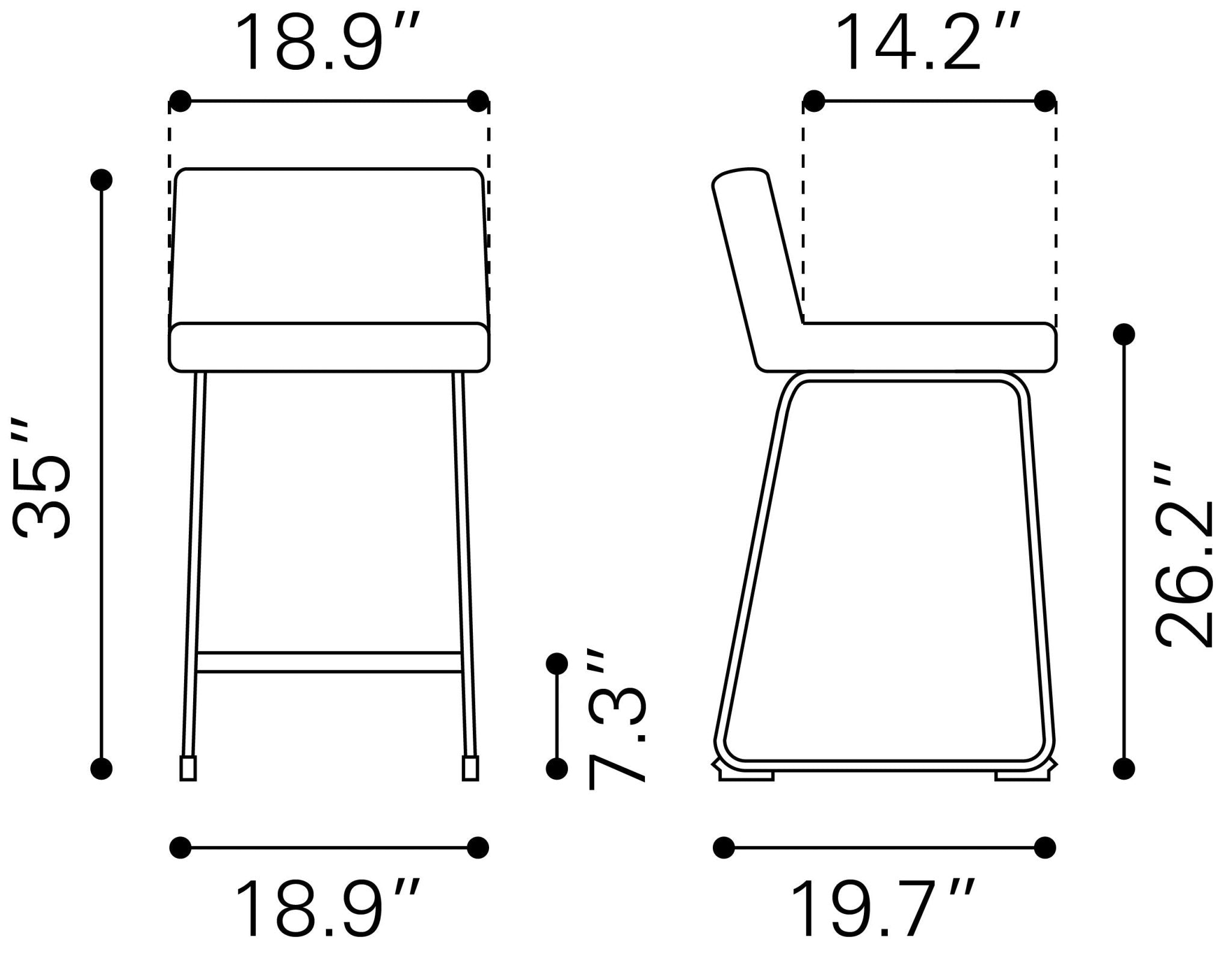 Pago Counter Stool (Set of 2) Gray - Cozy Roots Decor