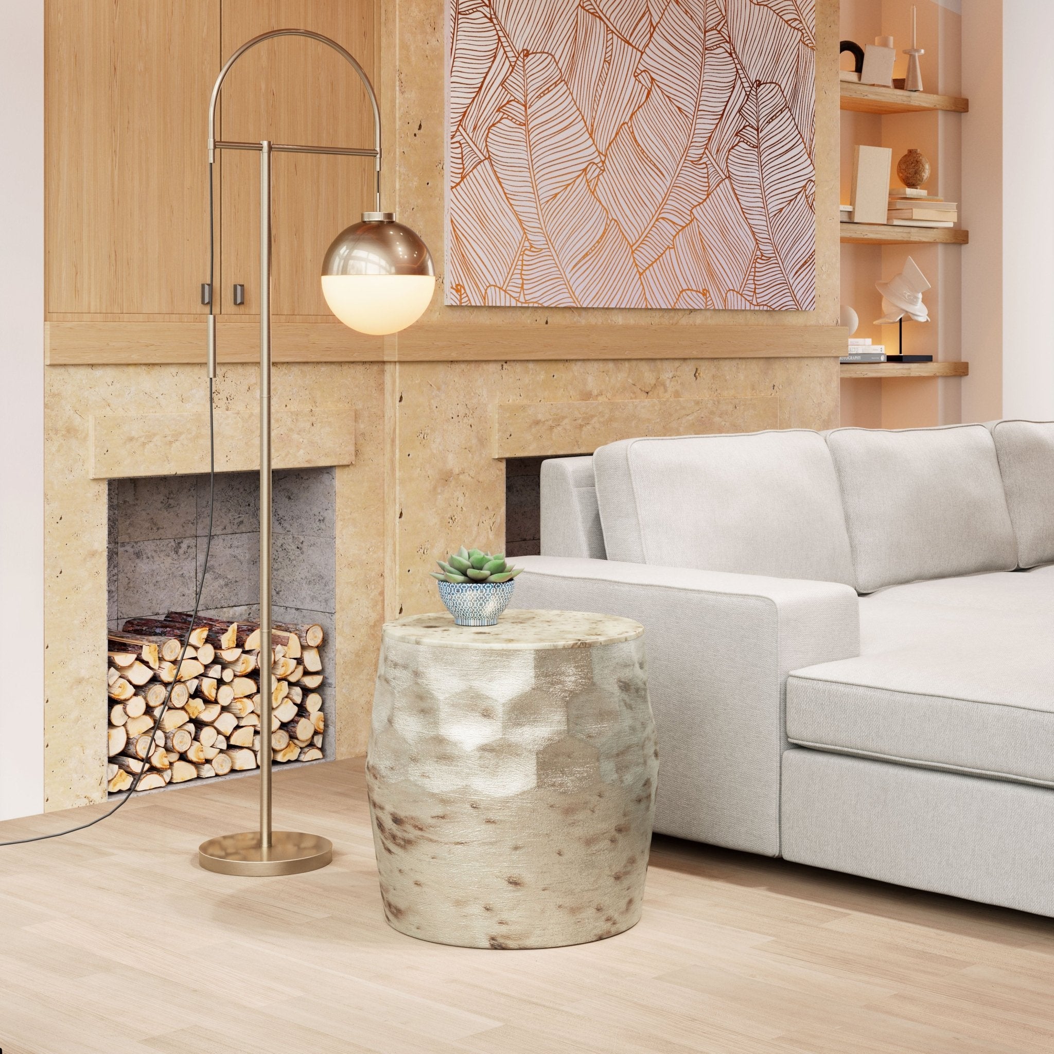 Pam Side Table Antique Beige - Cozy Roots Decor