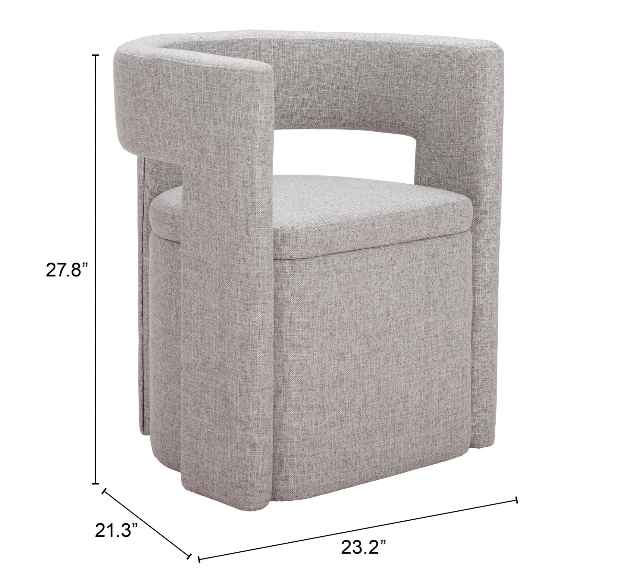 Papua Dining Chair Gray - Cozy Roots Decor