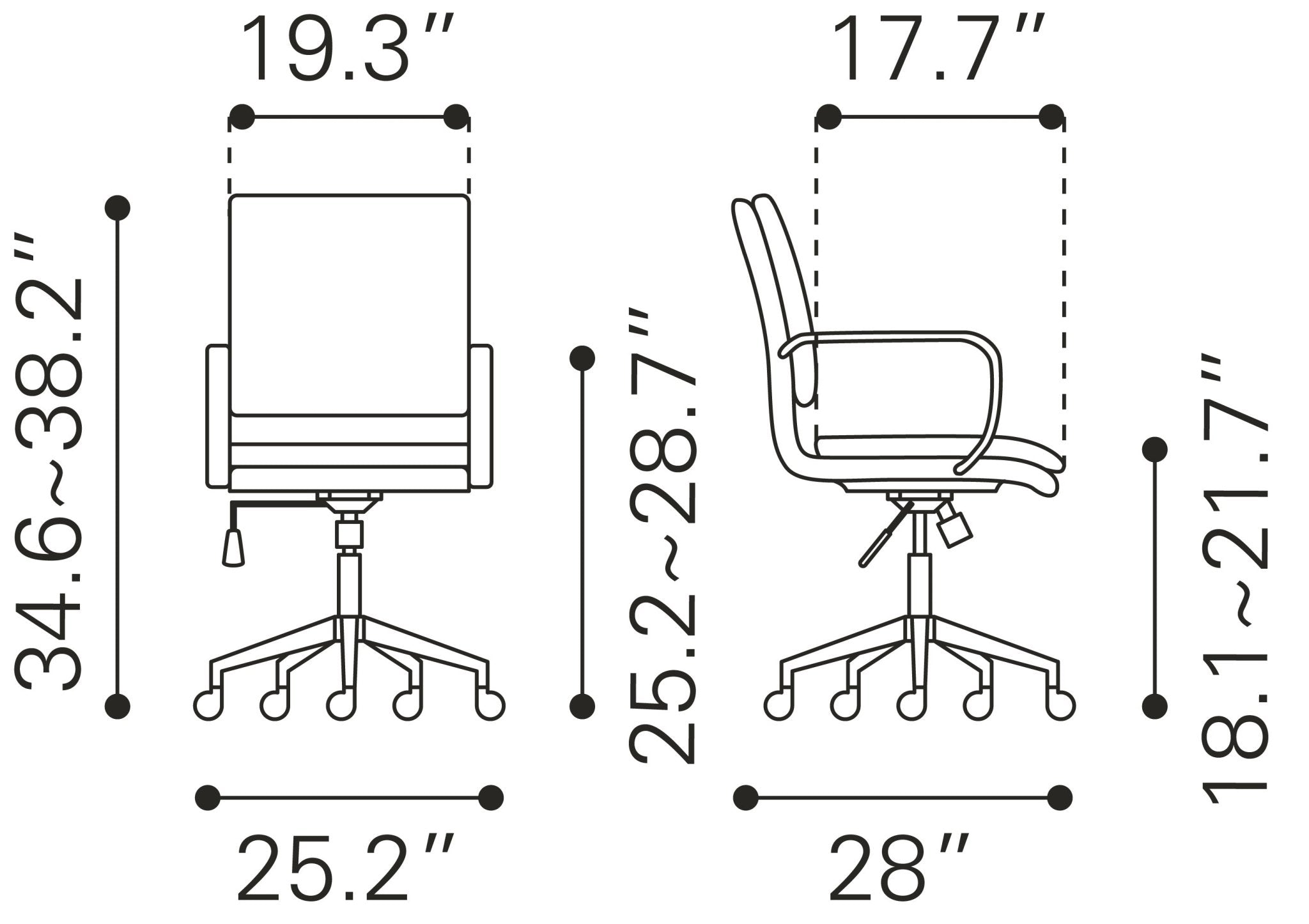 Partner Office Chair White - Cozy Roots Decor