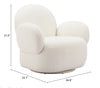 Pilka Swivel Chair White - Cozy Roots Decor