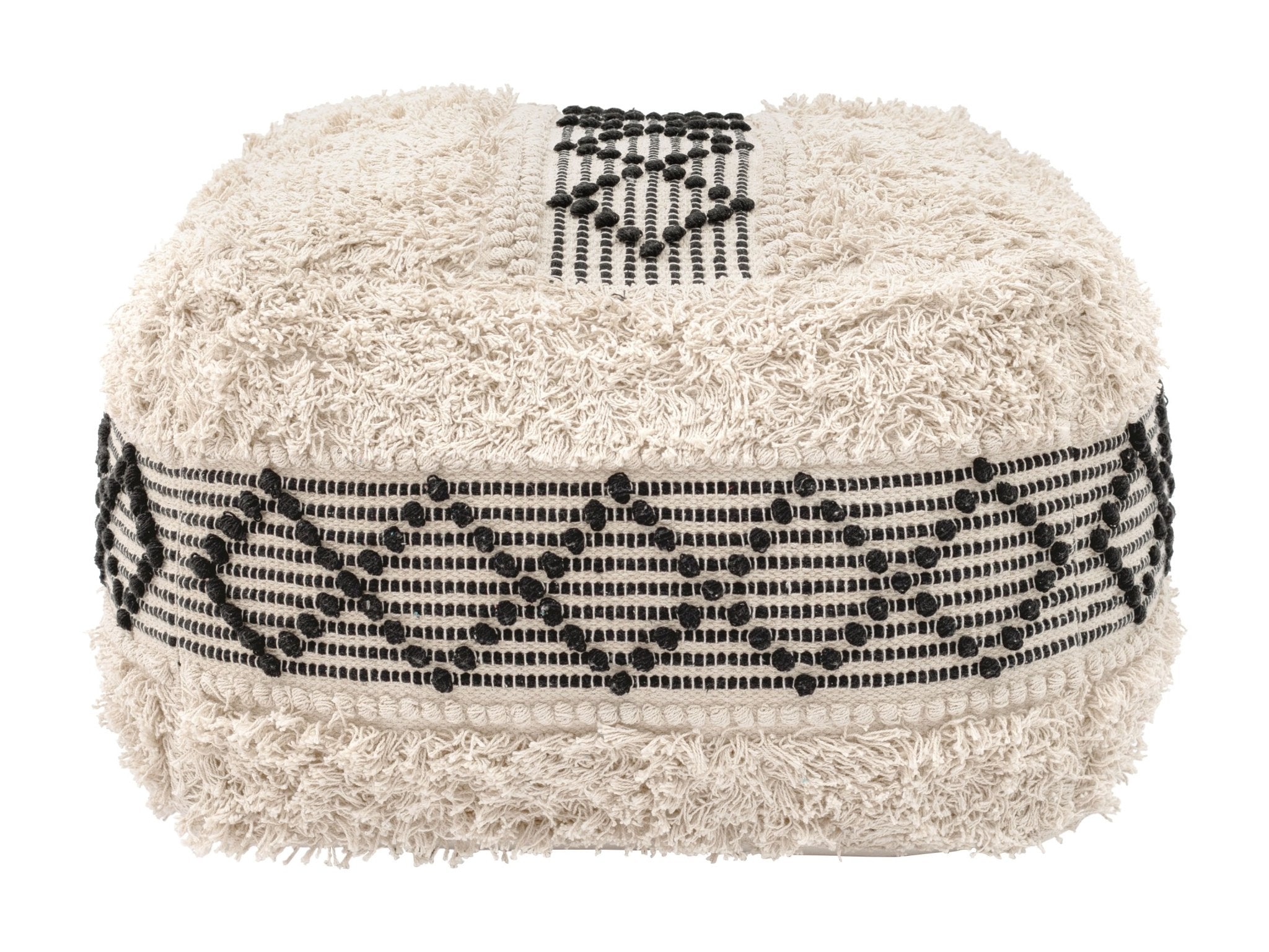 Pisco Ottoman Beige & Black - Cozy Roots Decor