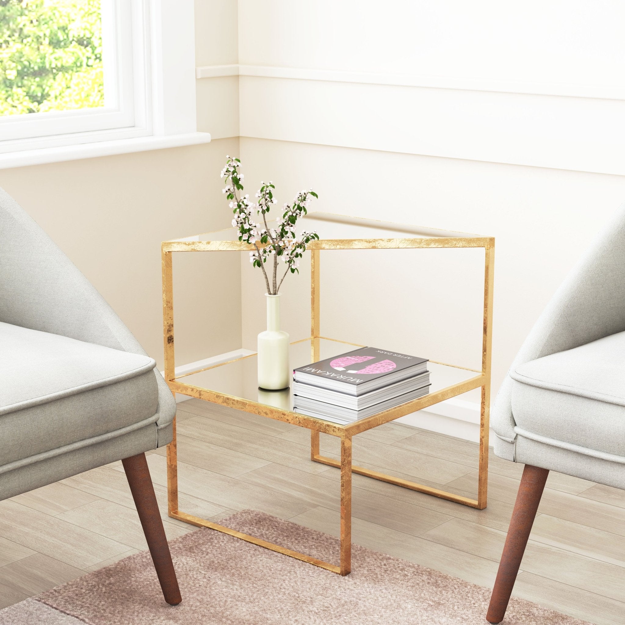 Planes Side Table Gold - Cozy Roots Decor