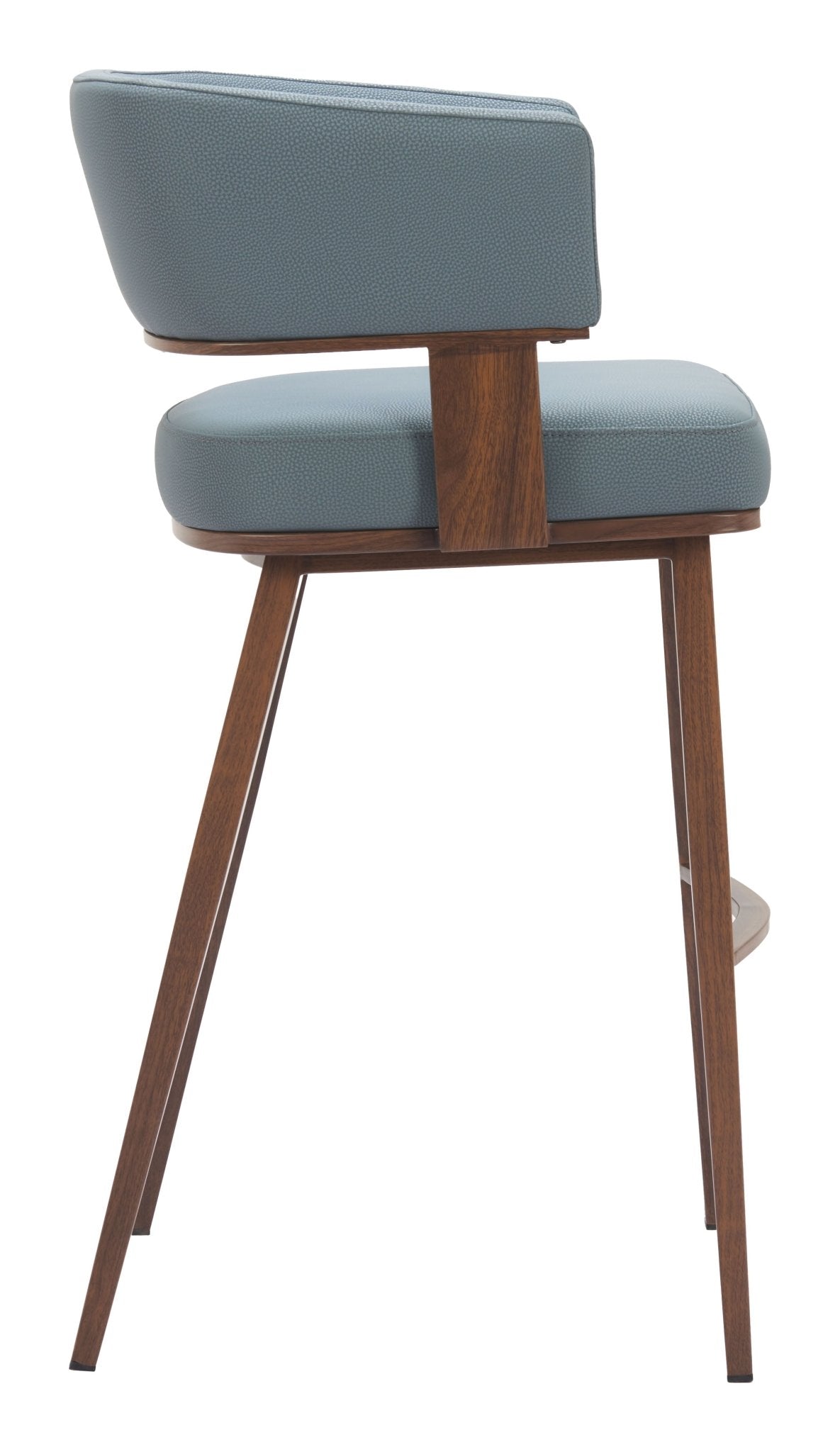Poise Barstool (Set of 2) Azure Gray & Walnut - Cozy Roots Decor