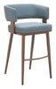 Poise Barstool (Set of 2) Azure Gray & Walnut - Cozy Roots Decor
