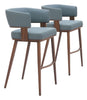 Poise Barstool (Set of 2) Azure Gray & Walnut - Cozy Roots Decor