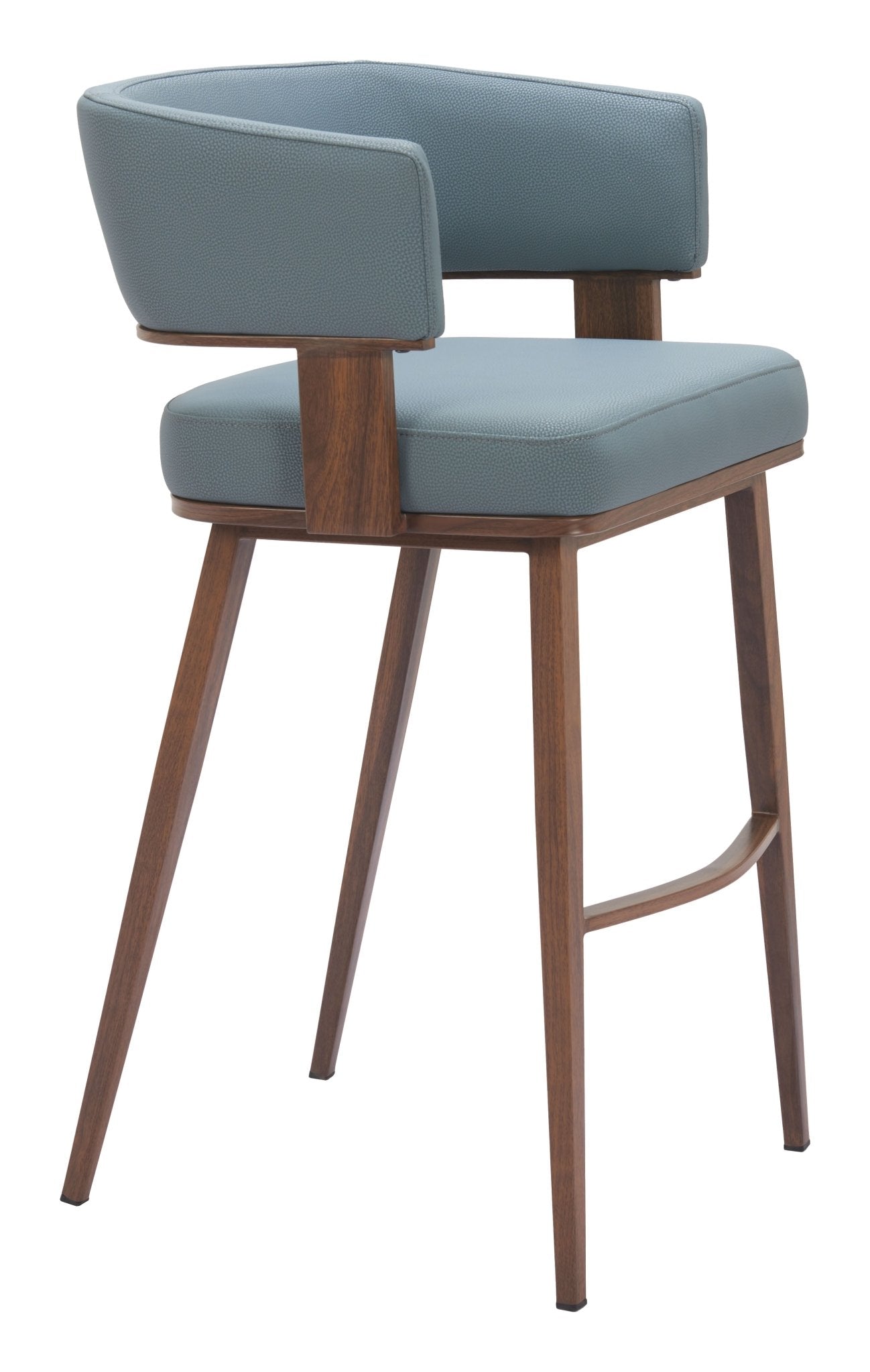 Poise Barstool (Set of 2) Azure Gray & Walnut - Cozy Roots Decor