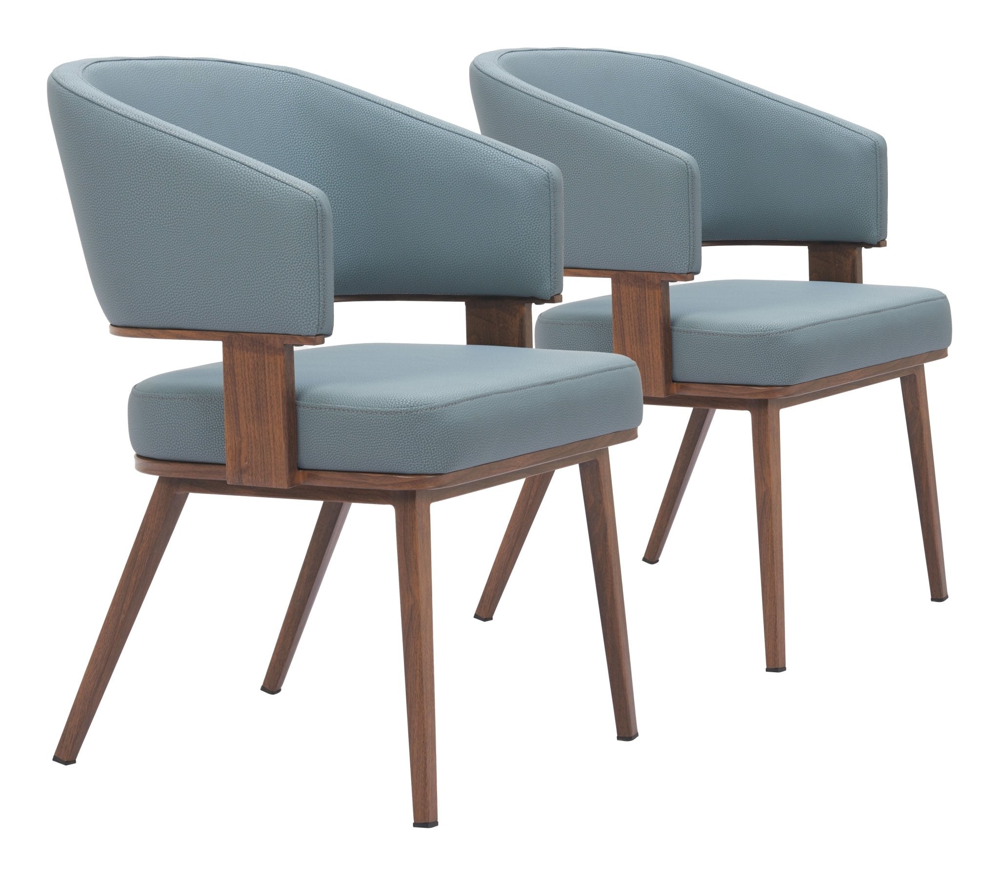 Poise Dining Chair (Set of 2) Azure Gray & Walnut - Cozy Roots Decor
