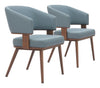 Poise Dining Chair (Set of 2) Azure Gray & Walnut - Cozy Roots Decor