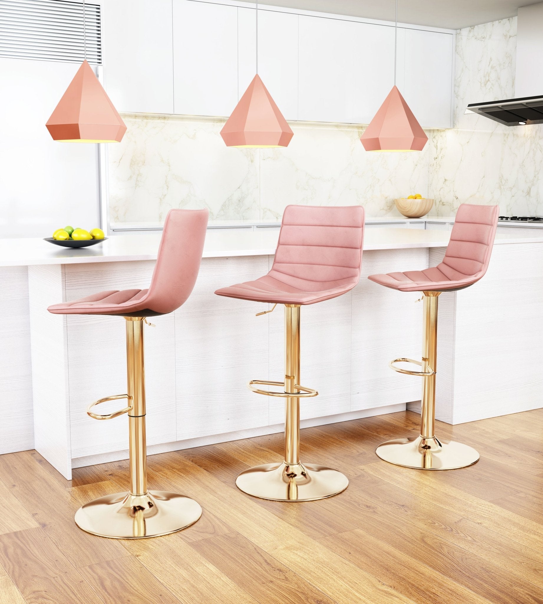Prima Barstool Pink & Gold - Cozy Roots Decor
