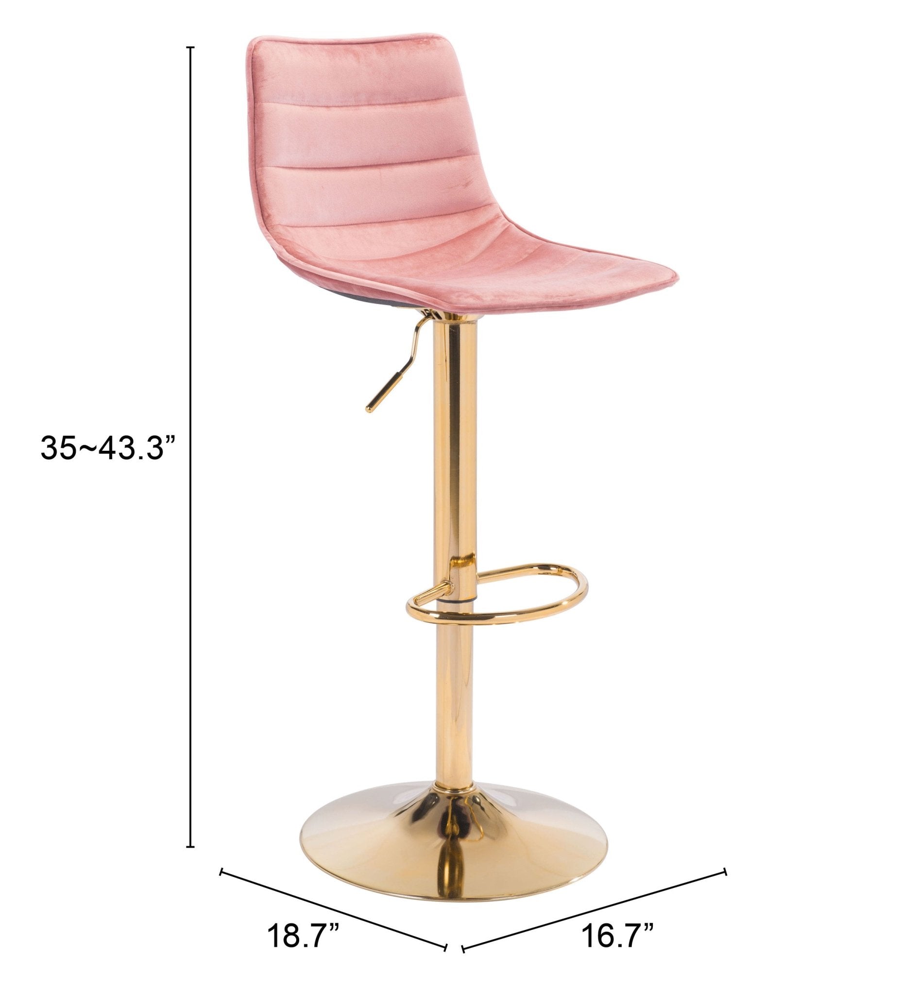 Prima Barstool Pink & Gold - Cozy Roots Decor
