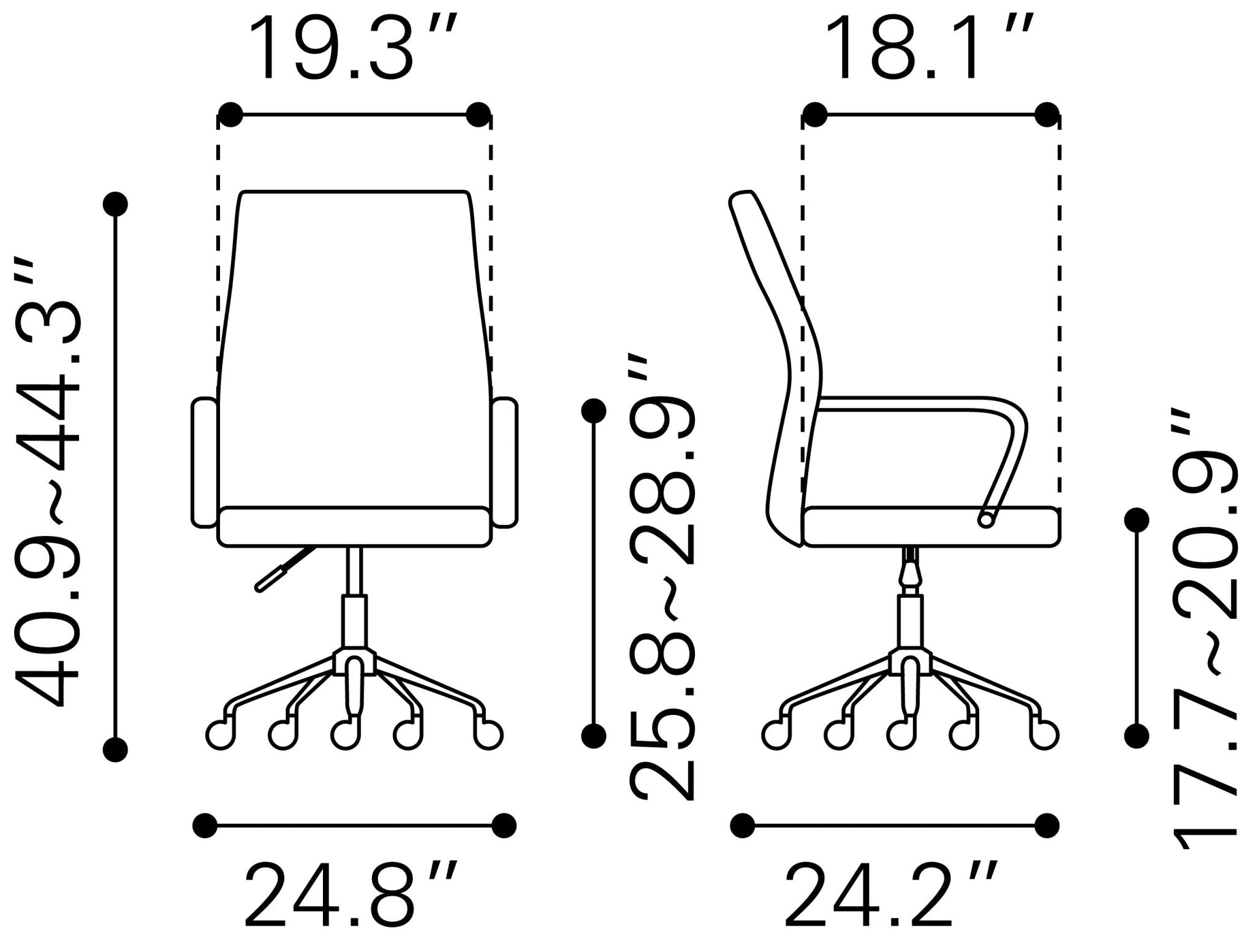 Primero Office Chair White - Cozy Roots Decor