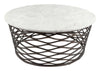 Queen Coffee Table White & Antique Bronze - Cozy Roots Decor