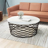 Queen Coffee Table White & Antique Bronze - Cozy Roots Decor