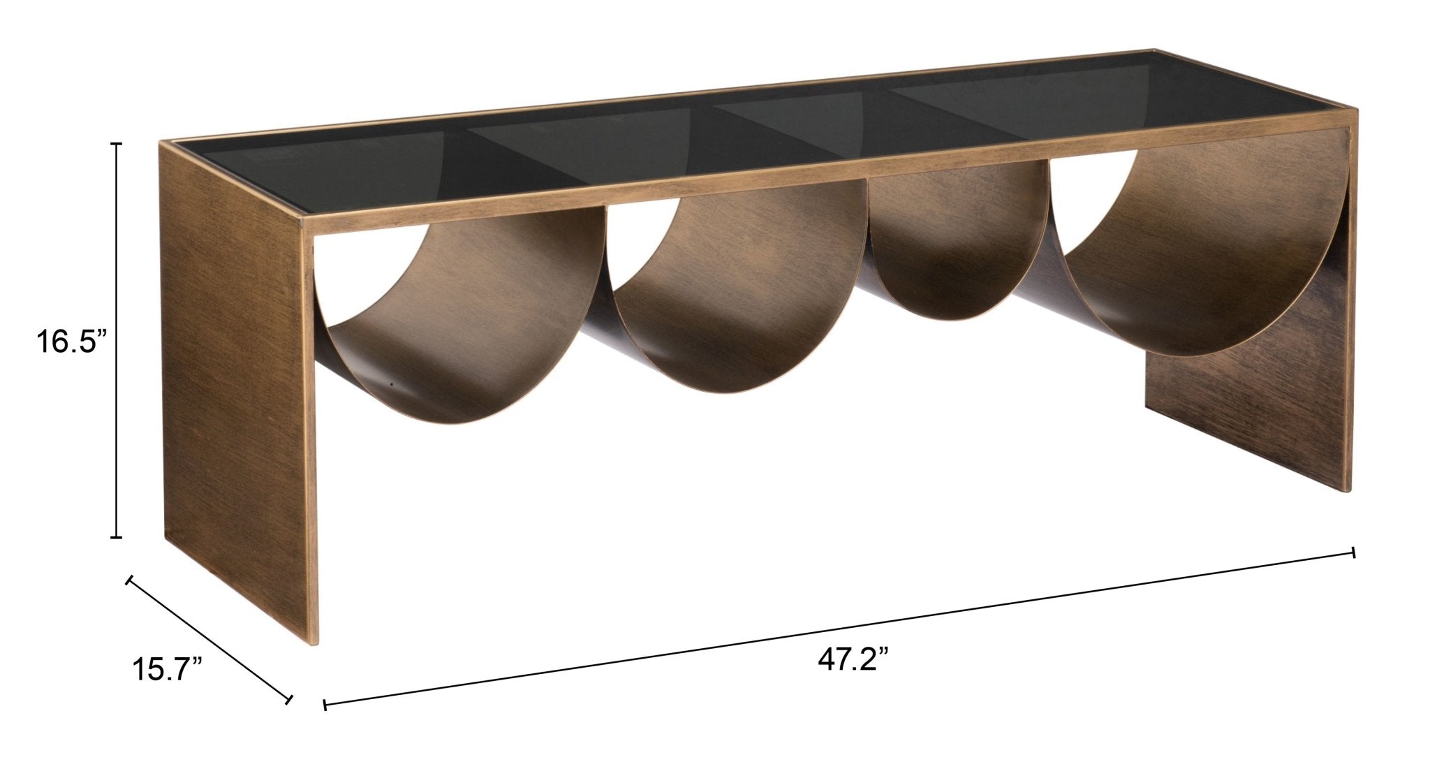 Reed Coffee Table Brass & Black - Cozy Roots Decor