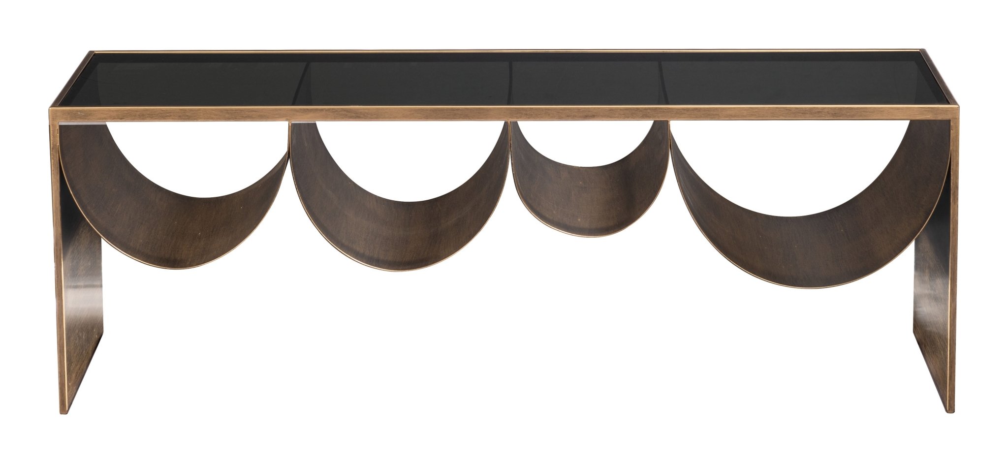 Reed Coffee Table Brass & Black - Cozy Roots Decor