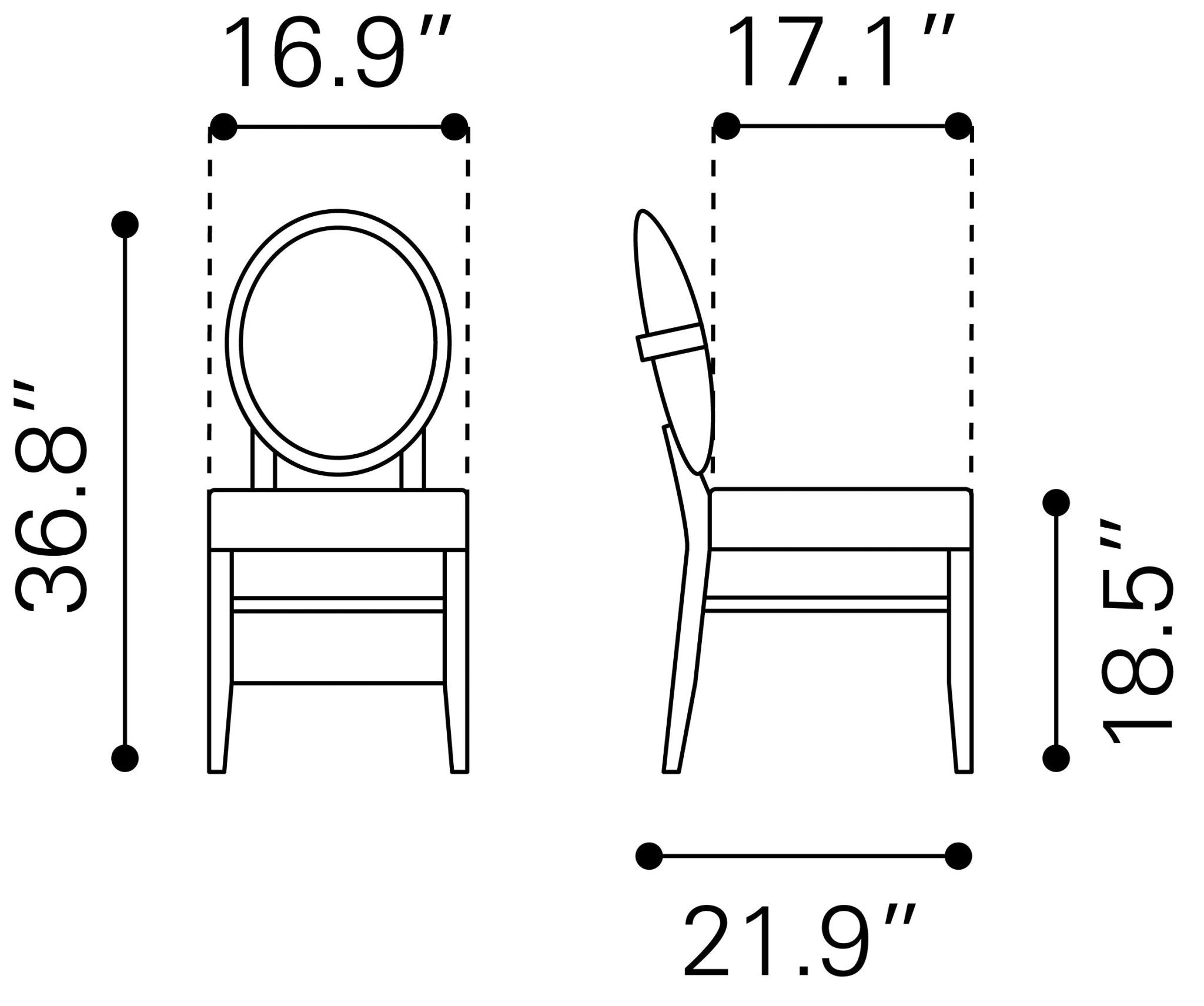 Regents Dining Chair (Set of 2) Walnut & Light Gray - Cozy Roots Decor
