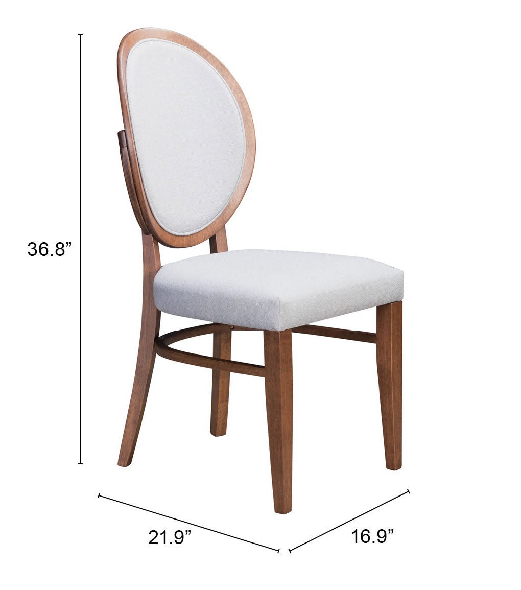 Regents Dining Chair (Set of 2) Walnut & Light Gray - Cozy Roots Decor