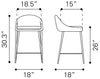 Reykjavik Counter Stool (Set of 2) Graphite - Cozy Roots Decor