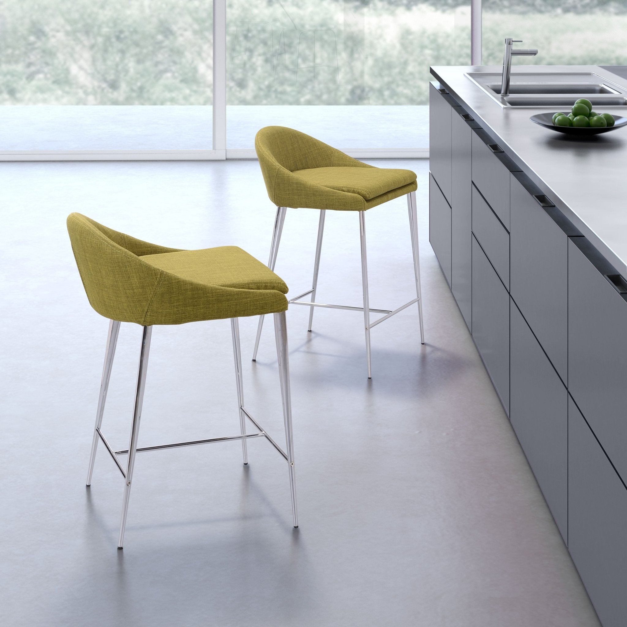Reykjavik Counter Stool (Set of 2) Pea Green - Cozy Roots Decor