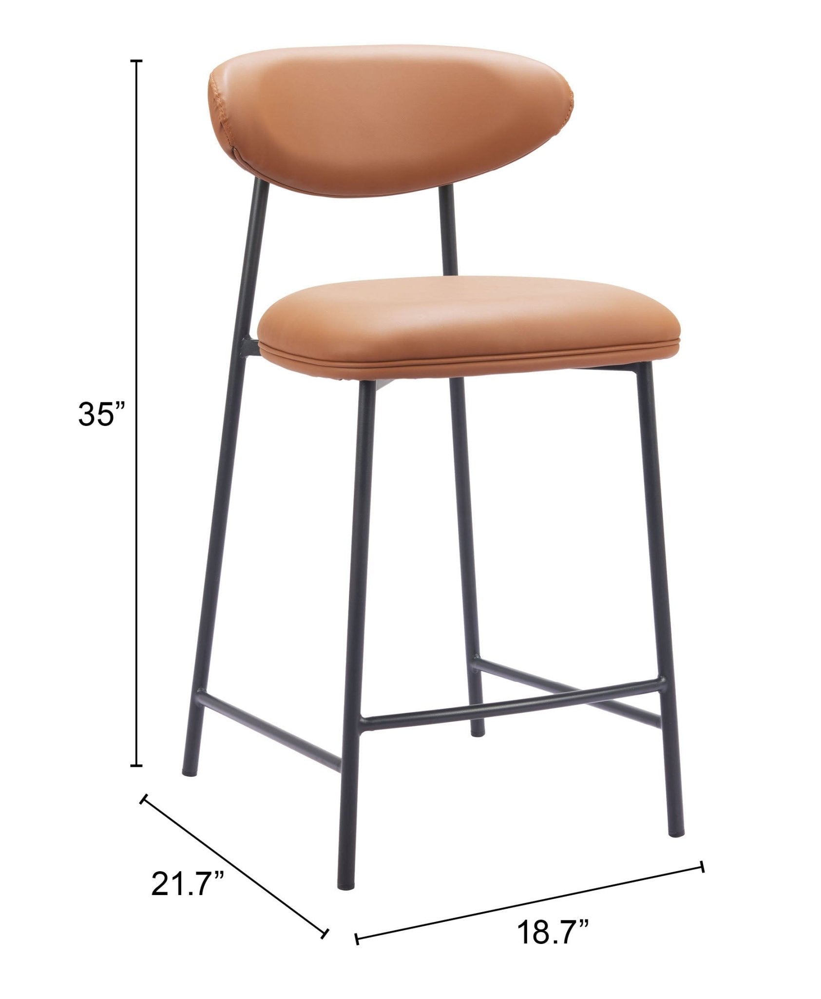Rorun Counter Stool (Set of 2) Brown - Cozy Roots Decor
