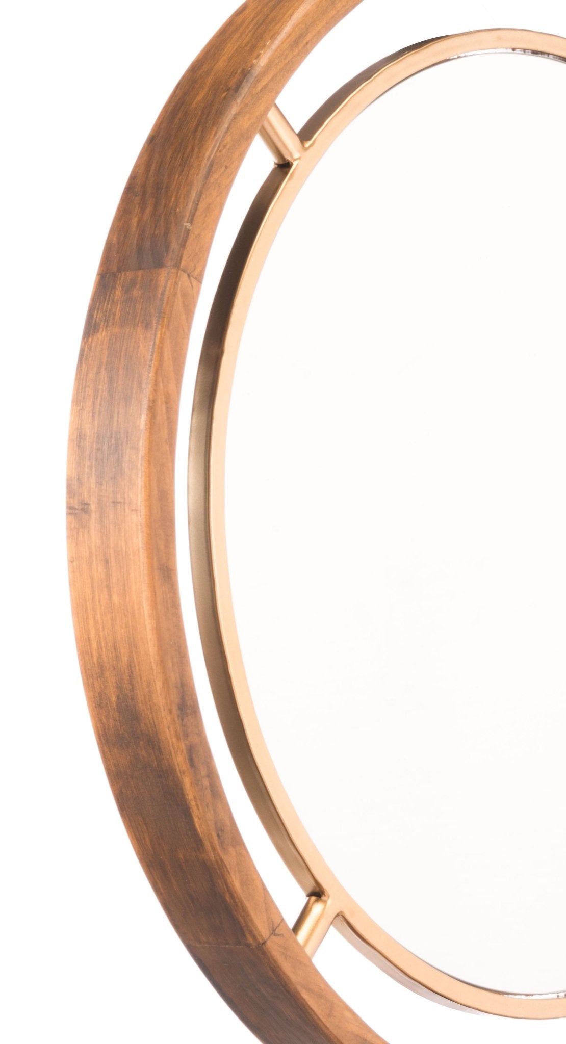 Round Gold Mirror Brown & Gold - Cozy Roots Decor