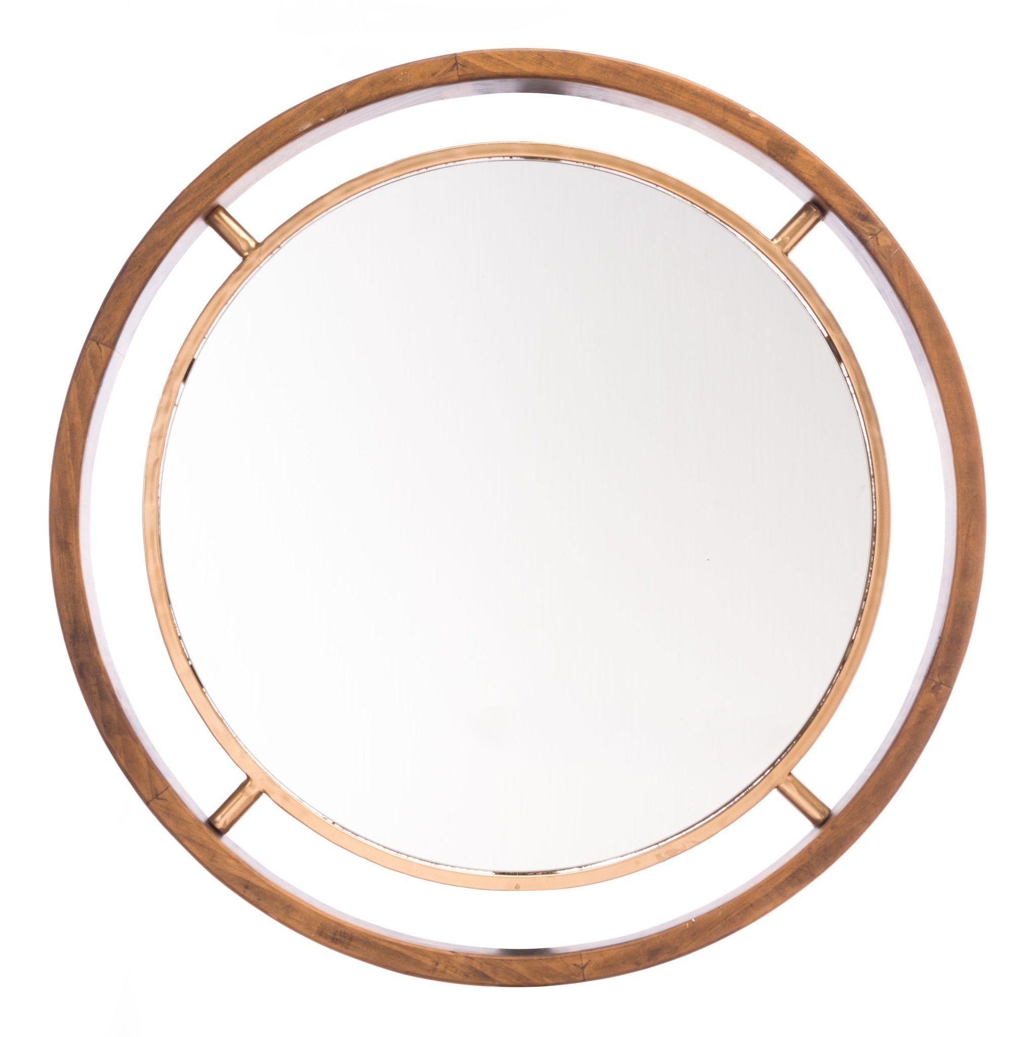 Round Gold Mirror Brown & Gold - Cozy Roots Decor