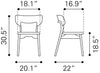 Russell Dining Chair (Set of 2) Walnut & Light Gray - Cozy Roots Decor