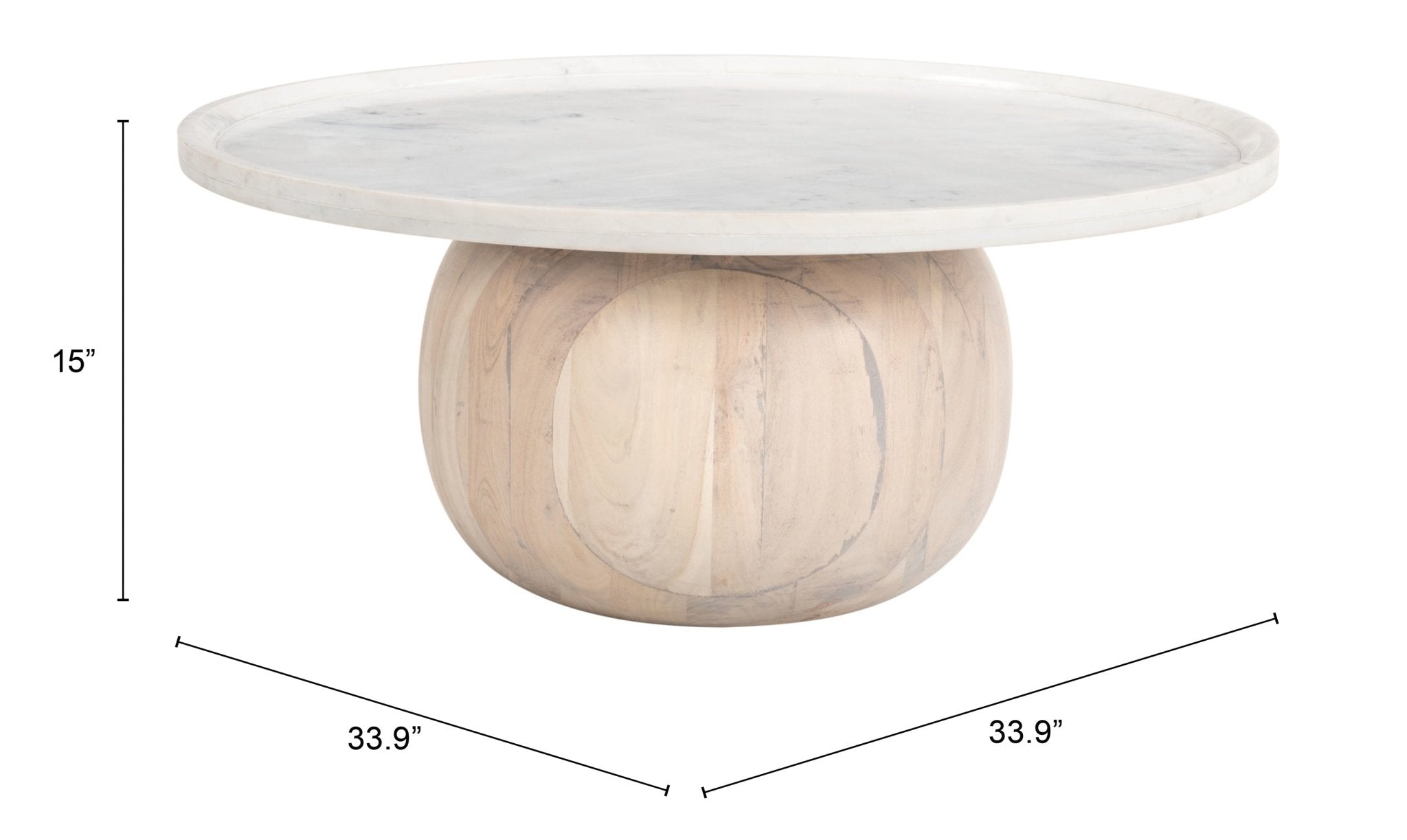 Savona Coffee Table White & Natural - Cozy Roots Decor
