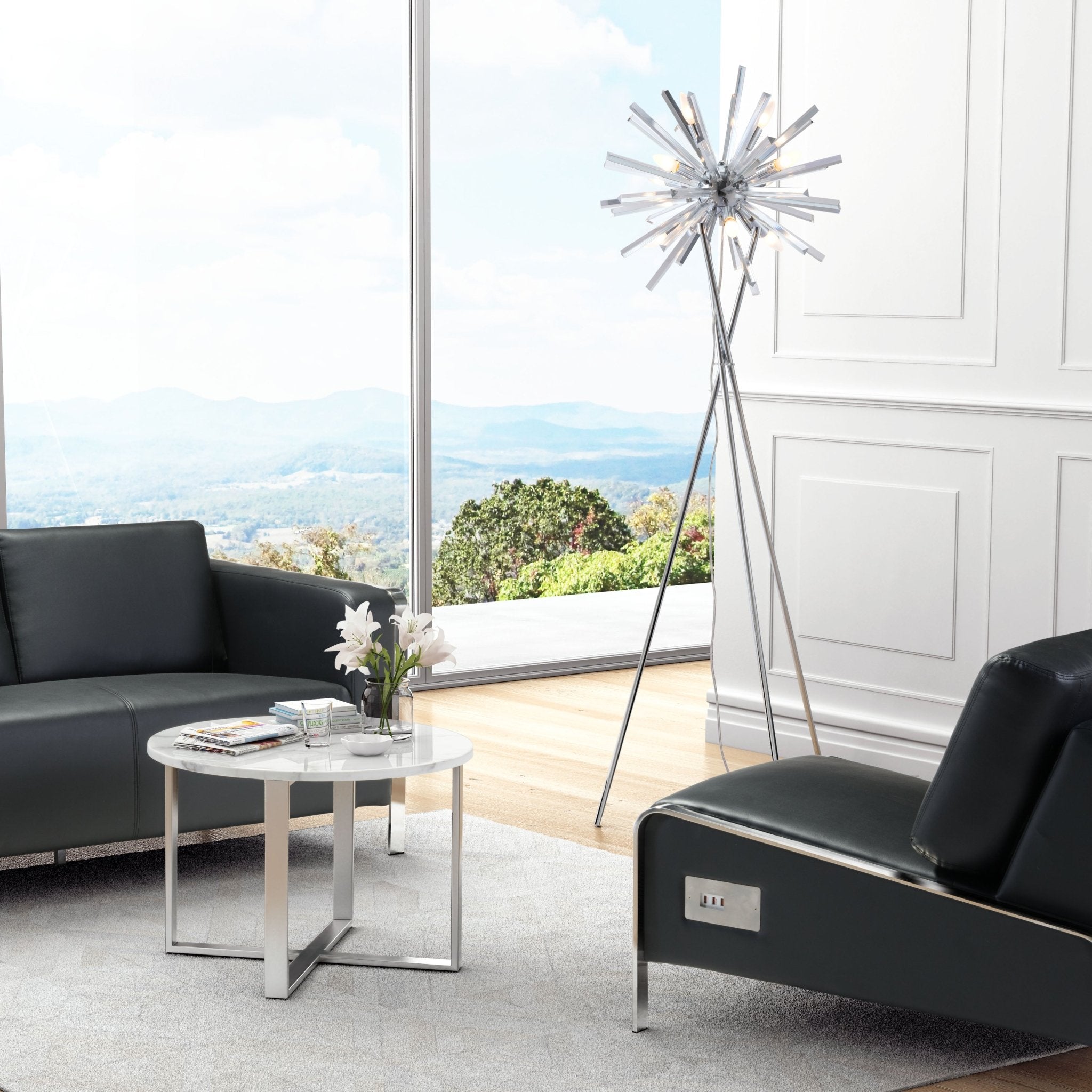 Savoy Floor Lamp Chrome - Cozy Roots Decor