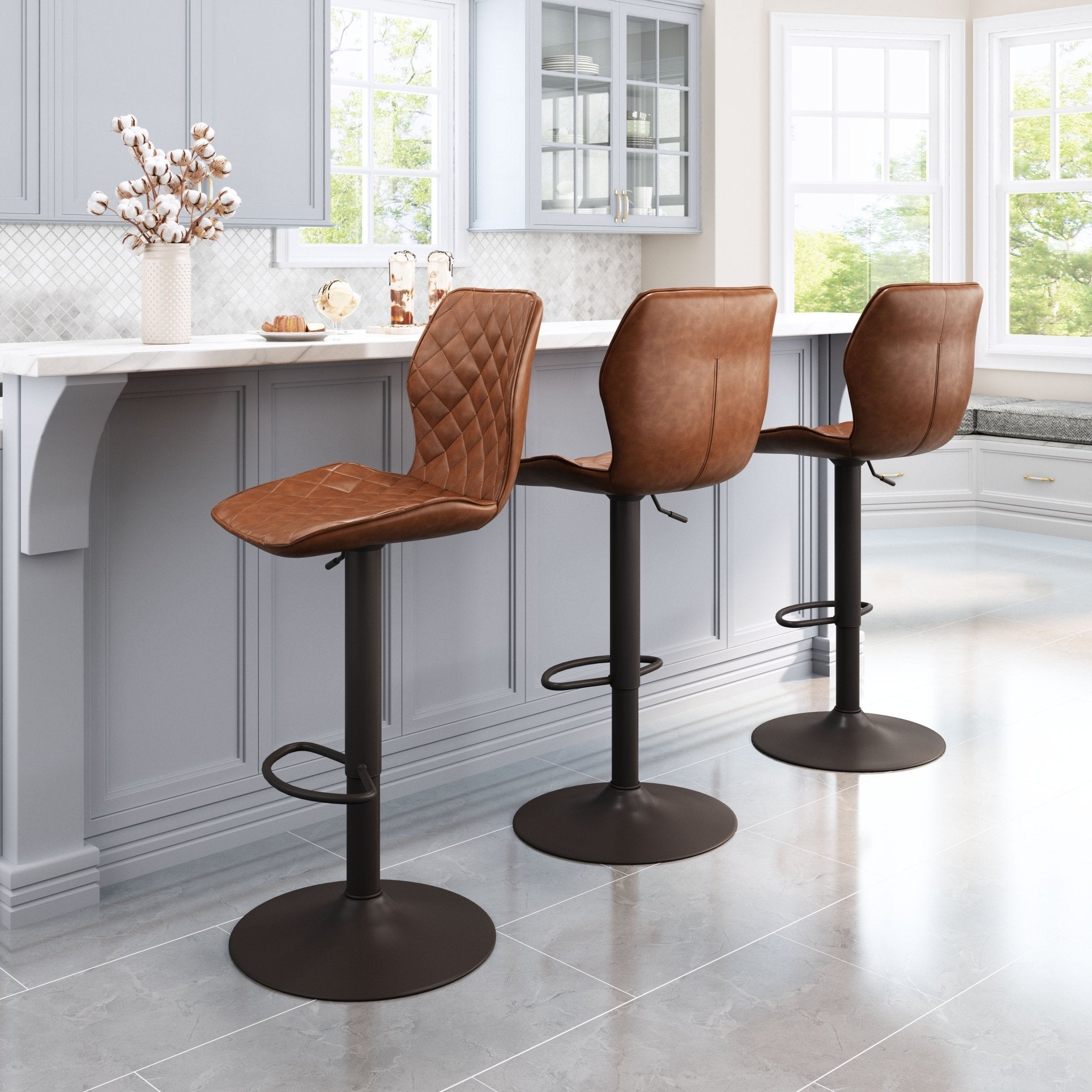 Seth Barstool Vintage Brown & Dark Bronze - Cozy Roots Decor