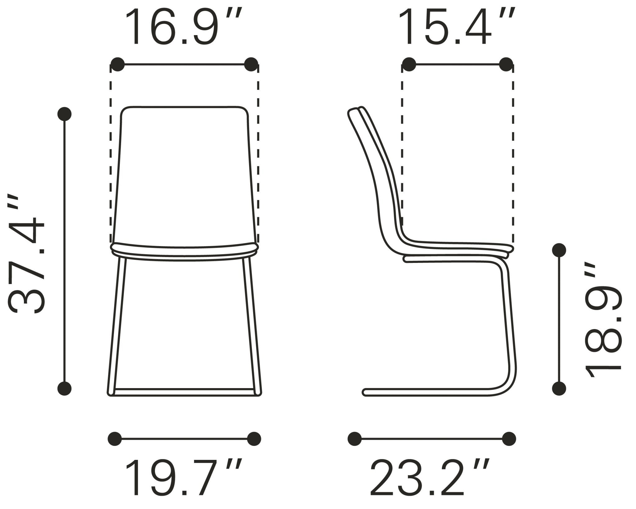 Sharon Dining Chair (Set of 2) Vintage Black - Cozy Roots Decor
